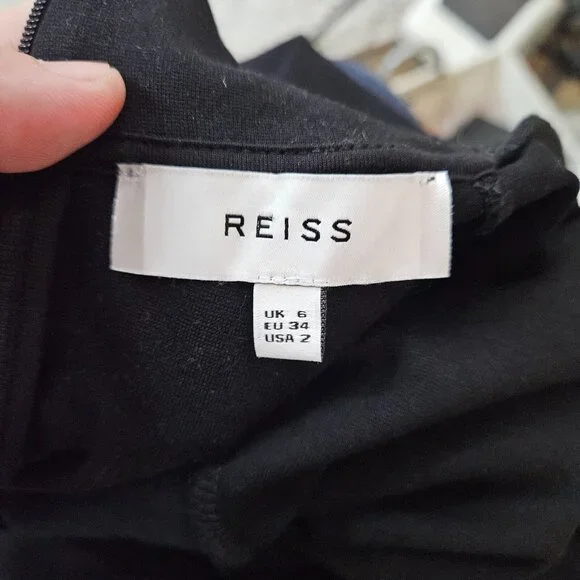 Reiss Juniors Women’s Lulu Velvet Panel Ponte Sheath Long Sleeve Dress Size 2 - Picture 4 of 10